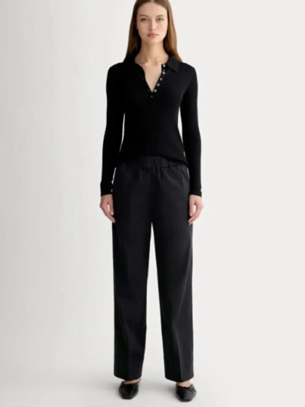 EUC EVERLANE The Easy Pant Organic Cotton Black Size 0